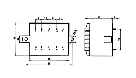 Transzformátor 5,0VA 230V / 24V / 208MA 2. kép