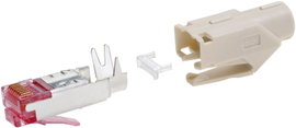RJ45 moduláris csatlakozó dugó, egyenes, CAT5, 8P8C, piros, Hirose Electronic TM21P-88P(05) 222-2862