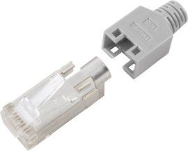 RJ45 moduláris csatlakozó dugó, egyenes, CAT5e, 8P8C, kék, Hirose Electronic RJ45C5E-BL TM11