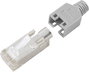 RJ45 moduláris csatlakozó dugó, egyenes, CAT5e, 8P8C, kék, Hirose Electronic RJ45C5E-BL TM11 bélyegkép