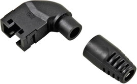 Törésgátló RJ45 csatlakozó dugóhoz, fekete, könyök, Hirose Electronic RJ45-KS90LR
