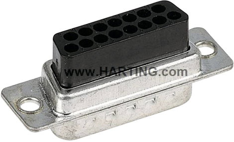 D-SUB hüvelyes kapocsléc 180 ° pólusszám: 25 Harting 09 67 025 4701 1 db