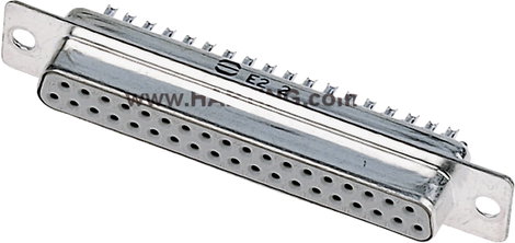 D-SUB hüvelyes kapocsléc 180 ° pólusszám: 25 Harting 09 67 225 4704 1 db