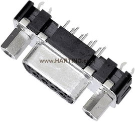 D-SUB hüvelyes kapocsléc 180 ° pólusszám: 15 Forrasztható Harting 09 66 251 6512 1 db