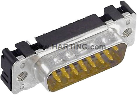 D-SUB tűs kapocsléc 180 ° pólusszám: 15 Forrasztható Harting 09 65 261 6712 1 db