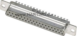 D-SUB hüvelyes kapocsléc 180 ° pólusszám: 9 Harting 09 67 209 4715 1 db