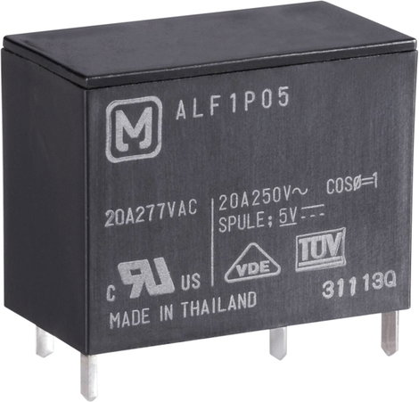 Teljesítményrelé, 1A 5V 20A ALF