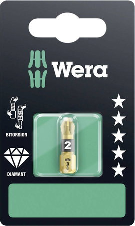 Wera 855/1 BDC PZ kereszthornyú PZ 2 bit 05073337001 Pozidriv Hossz:25 mm