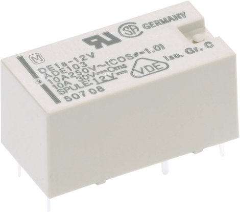 Teljesítményrelé, 1A 12V 10A DE1
