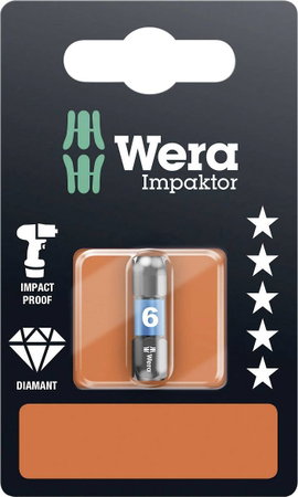 840/1 IMP DC 1 x 6,0x25 Impaktor bit Wera 05073906001 Hossz:25 mm