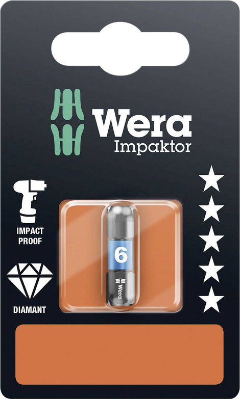 840/1 IMP DC 1 x 6,0x25 Impaktor bit Wera 05073906001 Hossz:25 mm