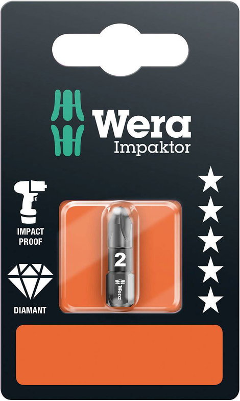 Wera 855/1 IMP DC 1 x PZ 2x25 Impaktor bit 05073921001 Pozidriv Hossz:25 mm