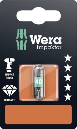 Gyémántbevonatos ötvözött szerszámacél Torx BIT T 40 Wera 867/1 IMP DC SB SiS 05073927001