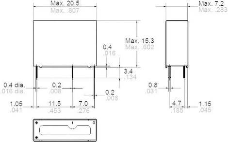 Teljesítményrelé Panasonic ALDP112 277 V/AC/30 V/DC, 1385 VA/150 W, 5 A, Monostabil, 12 V/DC, 1 záró 2. kép