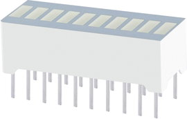 Bargraph LED 10 szeres Zöld (Sz x Ma x Mé) 25.4 x 10.16 x 8 mm Kingbright DC-10CGKWA