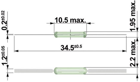 Reed kapcsoló StandexMeder Electronics KSK-1A35-1015 1 záró 1 A 200 V 20 W 4. kép