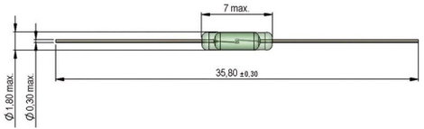 Reed kapcsoló StandexMeder Electronics KSK-1A80-2030 1 záró 0.5 A 170 V 10 W 2. kép
