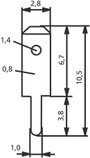 Dugaszoló csúszósaru, 2,8 mm / 0,8 mm 180° szigeteletlen, fémes Vogt Verbindungstechnik 378008.61 10 2. bélyegkép