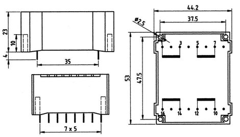 Lapos transzformátor 6W/250mA 2. kép