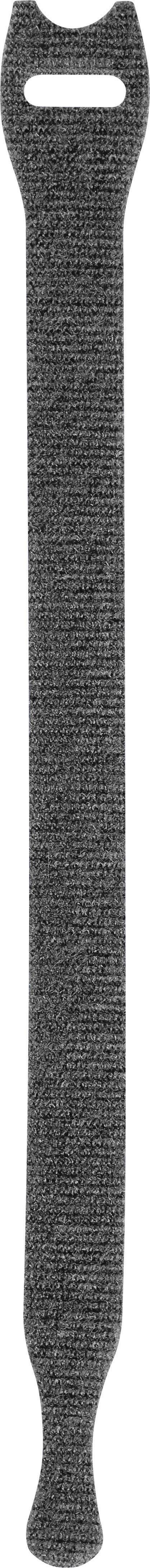 Tépőzáras kábelkötegelő kötegeléshez bolyhos és horgos fél 200 x 12 mm fekete TOOLCRAFT KL12X200SC 1