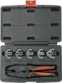 Racsnis krimpelő fogó sarukhoz, érintkezőkhöz, 5 db cserélhető betéttel Toolcraft 430461 2. bélyegkép