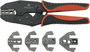 Racsnis krimpelő fogó sarukhoz, érintkezőkhöz, 5 db cserélhető betéttel Toolcraft 430461 4. bélyegkép