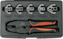 Racsnis krimpelő fogó sarukhoz, érintkezőkhöz, 5 db cserélhető betéttel Toolcraft 430461 5. bélyegkép
