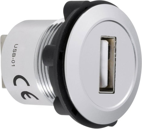 Beépíthető USB aljzat, USB 2.0 aljzat A, USB 2.0 aljzat A, Tru Components USB-01
