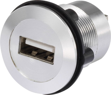 Beépíthető USB aljzat, USB 2.0 aljzat A, USB 2.0 aljzat B, Tru Components USB-02