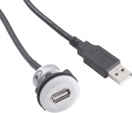 Beépíthető USB aljzat, USB 2.0 aljzat A, USB 2.0 dugó A, Tru Components USB-05 1229314