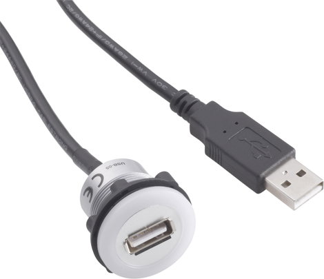 Beépíthető USB aljzat, USB 2.0 aljzat A, USB 2.0 dugó A, Tru Components USB-05 1229314