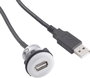 Beépíthető USB aljzat, USB 2.0 aljzat A, USB 2.0 dugó A, Tru Components USB-05 1229314 bélyegkép