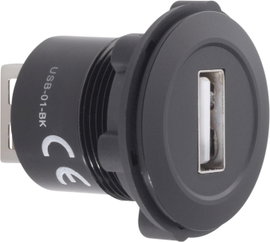 Beépíthető USB aljzat, USB 2.0 aljzat A, USB 2.0 aljzat A, Tru Components USB-01-BK