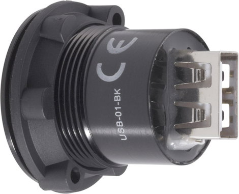 Beépíthető USB aljzat, USB 2.0 aljzat A, USB 2.0 aljzat A, Tru Components USB-01-BK 2. kép