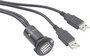 Beépíthető USB aljzat, 2x USB 2.0 aljzat A, 2x USB 2.0 dugó A, fekete, Tru Components USB-06-BK bélyegkép