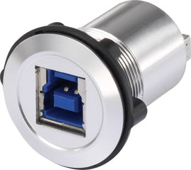 Beépíthető USB aljzat, USB 3.0 aljzat B, USB 3.0 aljzat A, ezüst, Tru Components USB-10