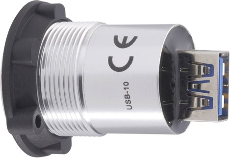 Beépíthető USB aljzat, USB 3.0 aljzat B, USB 3.0 aljzat A, ezüst, Tru Components USB-10 2. kép