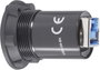 Beépíthető USB aljzat, USB 3.0 aljzat A, USB 3.0 aljzat B, fekete, Tru Components USB-09-BK 2. bélyegkép