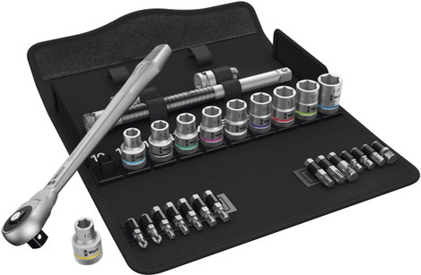 Racsnis dugókulcs készlet, króm-molibdén 1/2" (12.5 mm) Wera Zyklop Metal 8100 SC 7