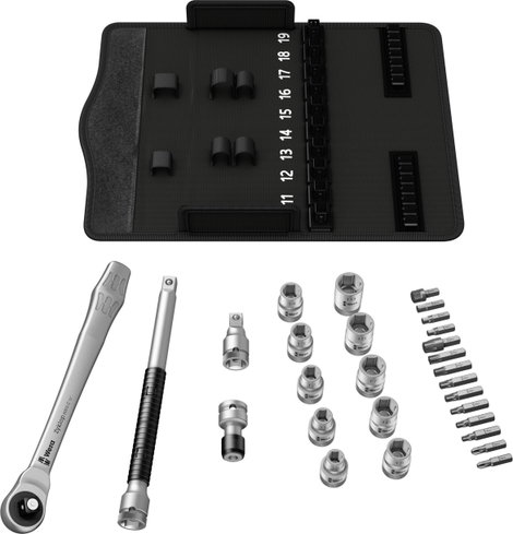 Racsnis dugókulcs készlet, króm-molibdén 1/2" (12.5 mm) Wera Zyklop Metal 8100 SC 7 7. kép