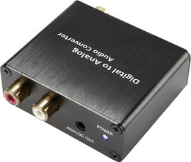 D/A konverter, digitális analóg átalakító 1optikai Toslink, SPDIF bemenetről 2 x RCA, 3.5mm-es jack 