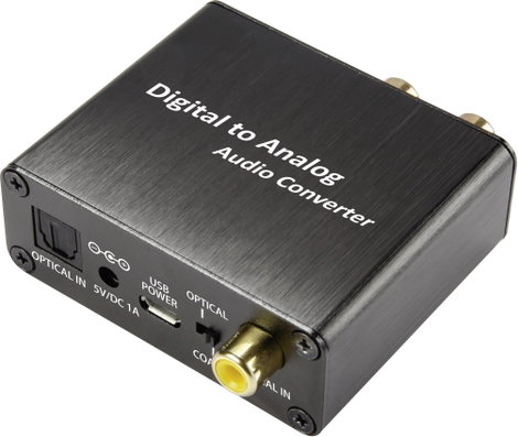 D/A konverter, digitális analóg átalakító 1optikai Toslink, SPDIF bemenetről 2 x RCA, 3.5mm-es jack 2. kép