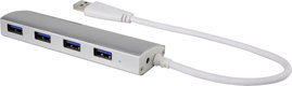 4 portos USB hub, alumínium, Renkforce 1234385