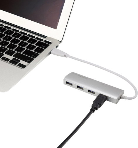 4 portos USB hub, alumínium, Renkforce 1234385 3. kép