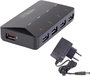 4+1 portos USB hub, gyorstöltő porttal, LED-es, Renkforce bélyegkép