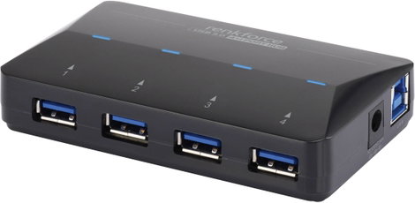 4+1 portos USB hub, gyorstöltő porttal, LED-es, Renkforce 3. kép