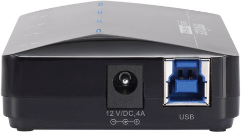 4+1 portos USB hub, gyorstöltő porttal, LED-es, Renkforce 5. kép