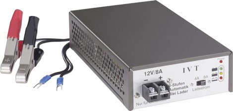 3 fokozatú ólomakku töltő 12V/4-8A, IVT 900018