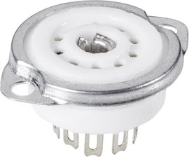 Kerámia novál elektroncső foglalat, pólusszám 9