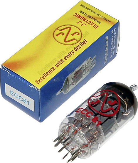 Elektroncső ECC 81 = 12 AT 7, pólusszám 9, novál foglalat, HF kettős trióda